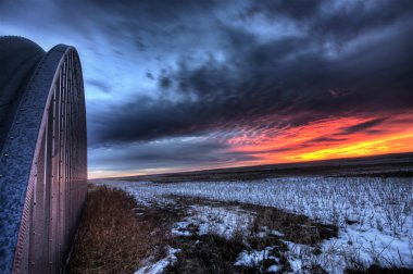 Sunset bulvarında prairie kış