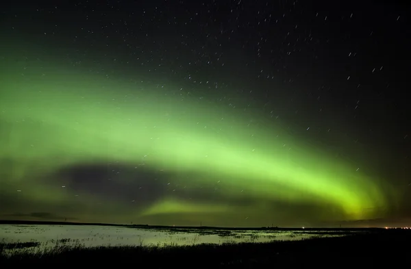 Kuzey ışıkları saskatchewan Kanada — Stok fotoğraf