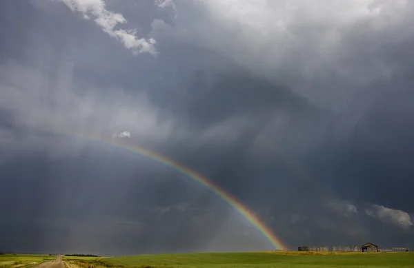 stock image Prairie Hail Storm and Rainbow