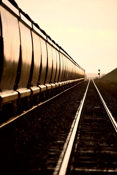 Τρένο στο ηλιοβασίλεμα — Φωτογραφία Αρχείου