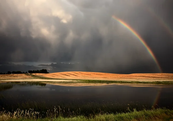 Hail Storm and Rainbow — Stock Photo, Image