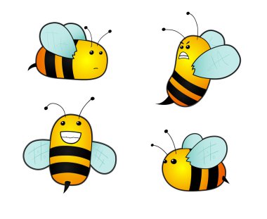 Cartoon bees clipart