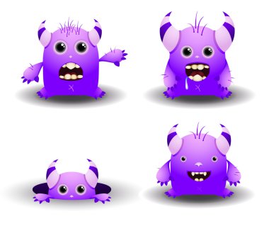 Cute monsters clipart