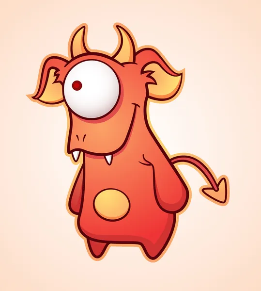 Crafty Cartoon Devil — Stock Vector