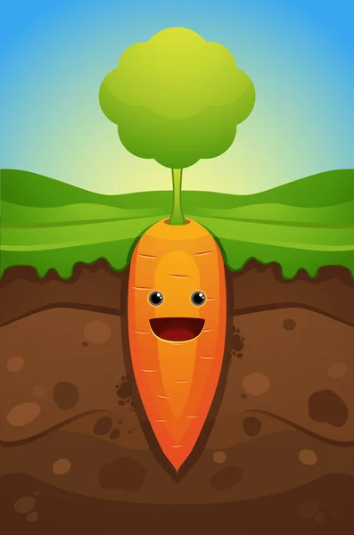 Zanahoria feliz — Vector de stock