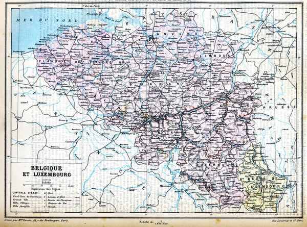 The map of Luxembourg (Belgium)