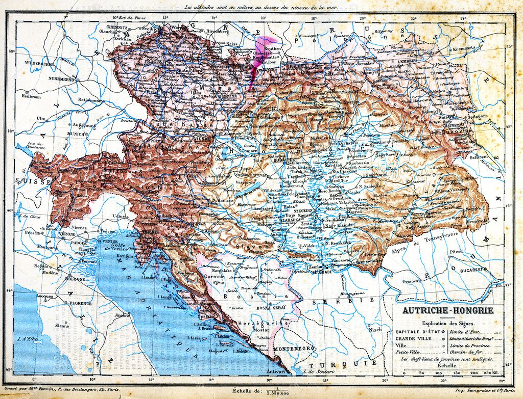 Mapa Rakouska-Uherska — Stock Fotografie © Morphart #9085075