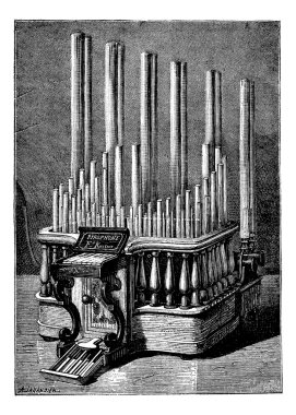 pyrophone, antika gravür.