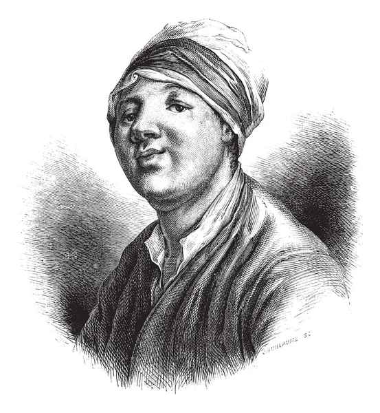 The portrait of Jean-Baptiste Chappe d 'Auteroche (astronomer), p — стоковый вектор