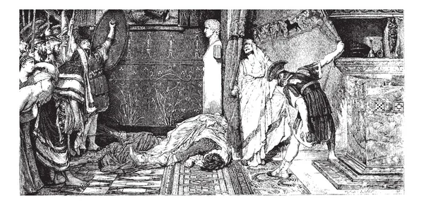 Calígula y Claude, pintura de Alma-Tadema (véase pág. 367). - Dibujar — Vector de stock