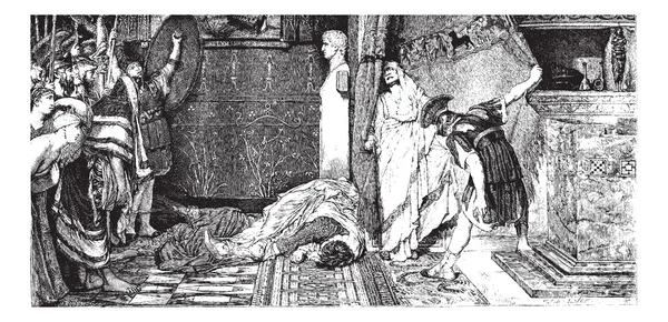 stock vector Caligula and Claude, painting by Alma-Tadema (see p 367). - Draw