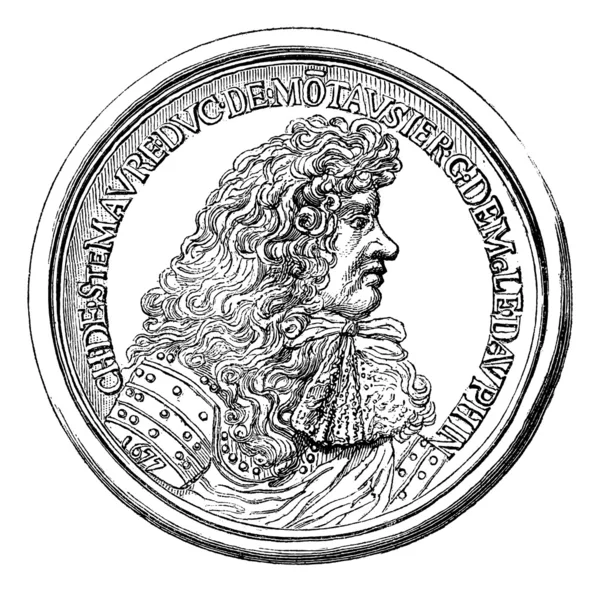 Medaillenschrank aus der Nationalbibliothek. - Medaille des Herzogs — Stockvektor