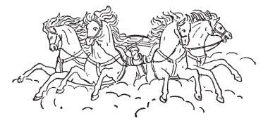 Quadriga vintage engraving clipart