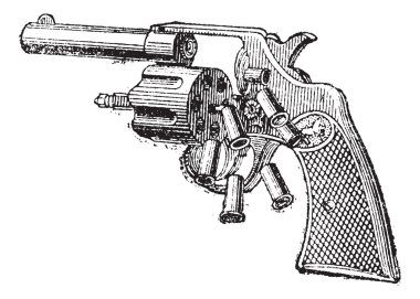 Colt Revolver, vintage engraving. clipart