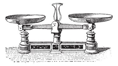 Fig.3. Roberval balance, vintage engraving. clipart