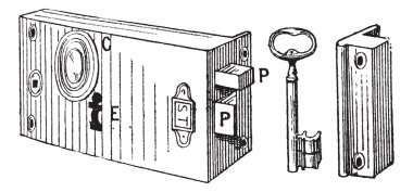 Lock, vintage engraving. clipart