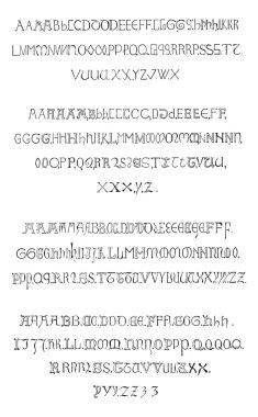 Fig. 5. Inscriptions, Alphabet in the fourteenth century (Gothic clipart