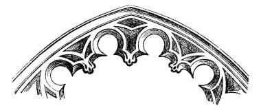 FR Intrados - arches cut-to-date (XV century), vintage engraving clipart