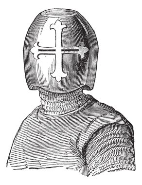 Hughes Helmet Viscount de Chalons vintage engraving clipart