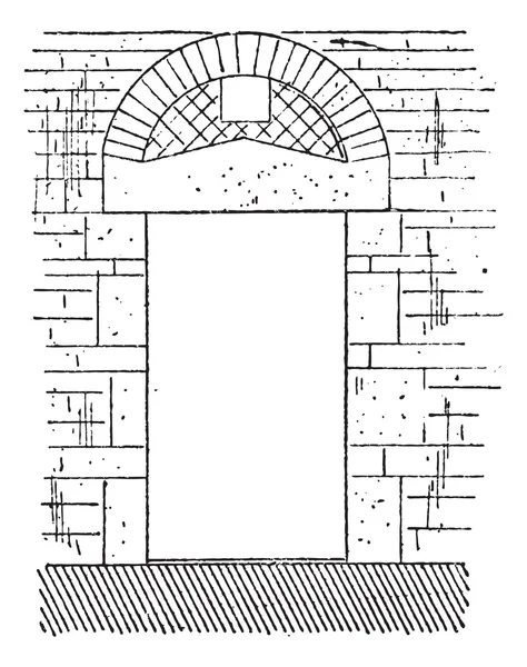 门、 十一世纪复古雕刻. — 图库矢量图片