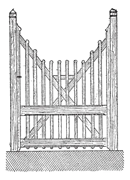 La porte barrière ajourée gravure vintage — Image vectorielle