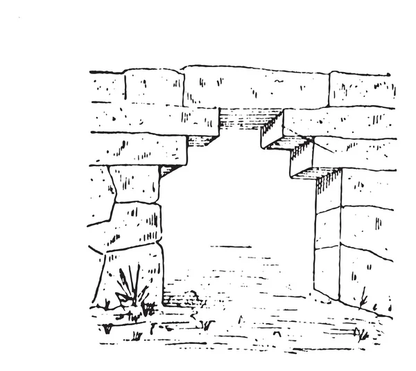 Il cancello dell'incisione vintage Phigalia — Vettoriale Stock