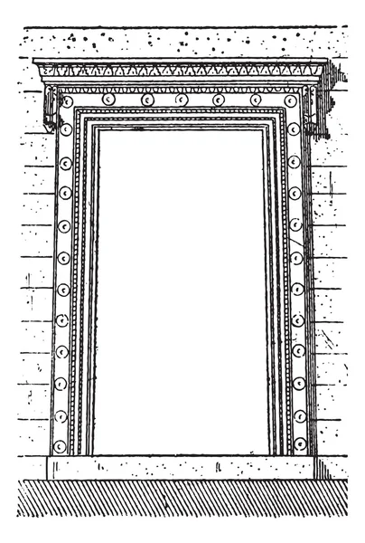 De poort op Erechteion vintage gravure — Stockvector