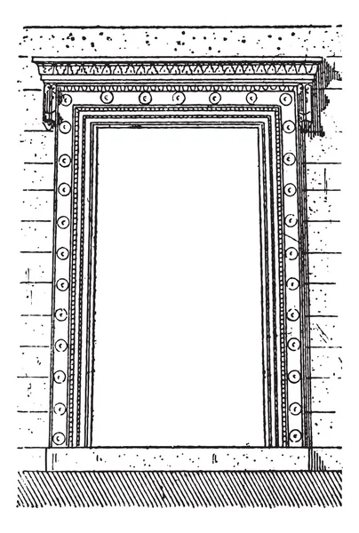 stock vector The gate at Erechtheion vintage engraving