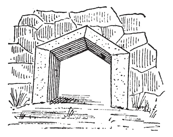 La porte en Arcadie gravure vintage — Image vectorielle