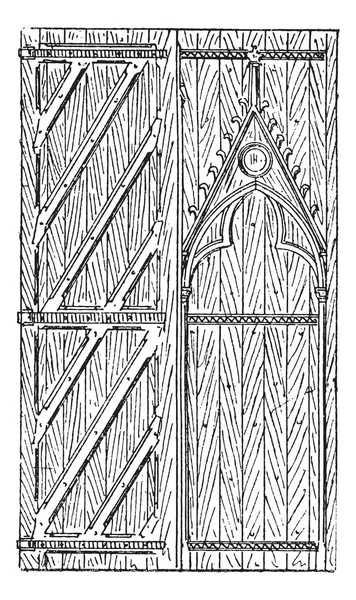 stock vector The door of Sainte-Chapelle vintage engraving