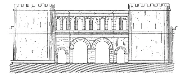 Ворота винтажной гравюры Сон и Луара — стоковый вектор