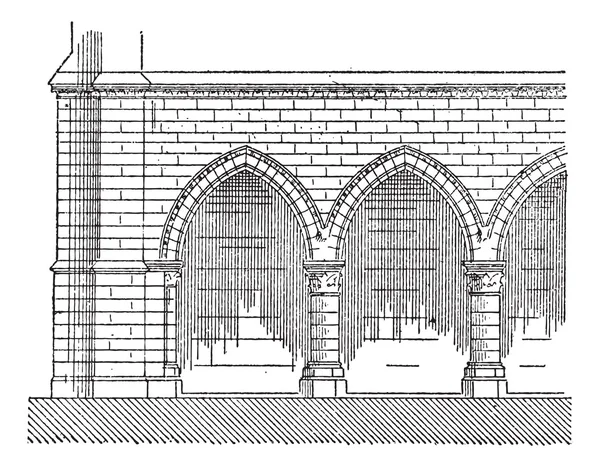 龙门、 主教宫殿的万金，复古雕刻. — 图库矢量图片