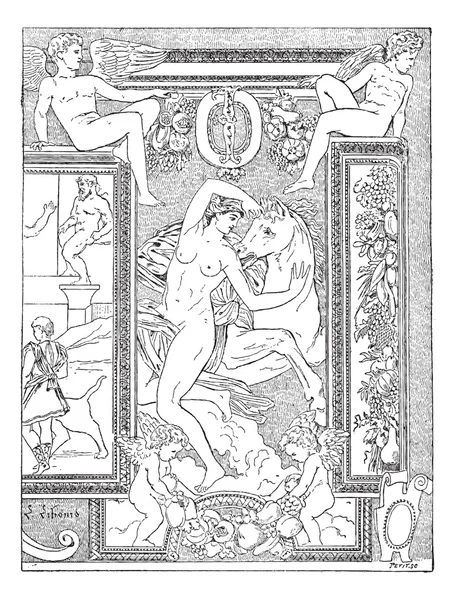 Primaticcio, Decorazione della Galleria Francesco I Palazzo di Fontaineb — Vettoriale Stock