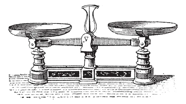 Fig.3. Roberval balance, vintage engraving. — Stockový vektor