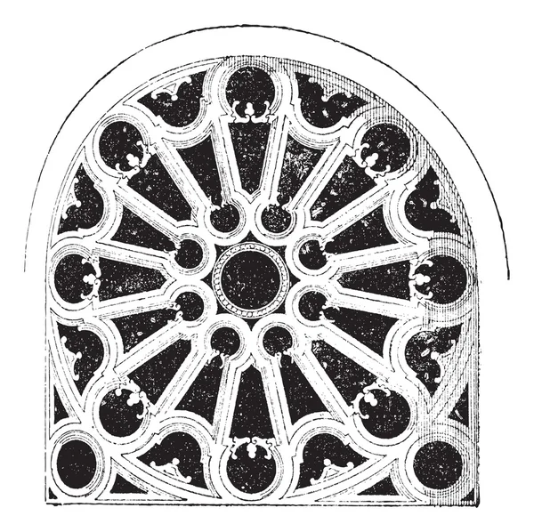 Rose renaissance, in de kerk van sainte-Clothilde andelys, Cerf — Stockvector