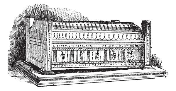 Винтажная гравировка саркофага — стоковый вектор