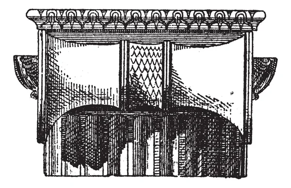 Fig. 2. Vista lateral griega jónica, grabado vintage . — Archivo Imágenes Vectoriales