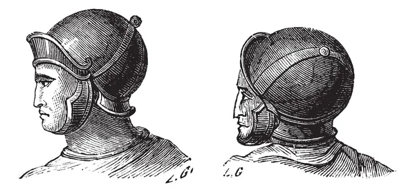 军队离休盔复古雕刻 — 图库矢量图片