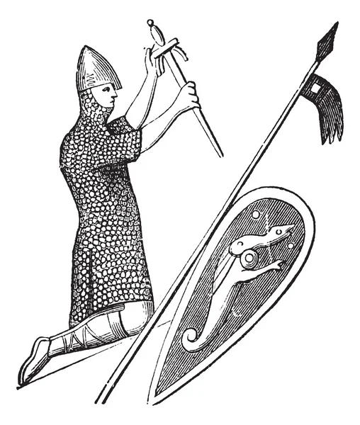 Печать короля Уильяма, завоевателя винтажной гравировки — стоковый вектор