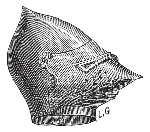 Маска шолом старовинна гравюра — стоковий вектор