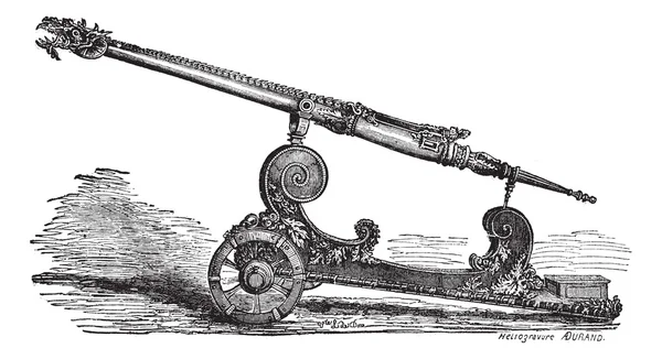Falcon cannon vintage engraving — Stock Vector