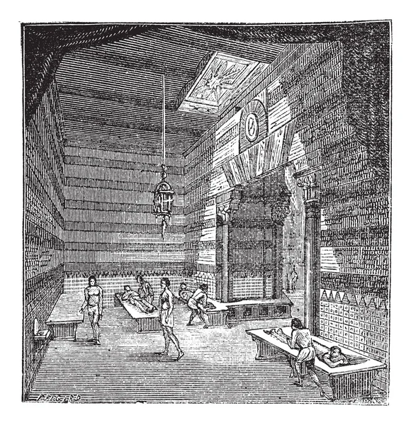 El período romano sala de masajes grabado vintage — Archivo Imágenes Vectoriales