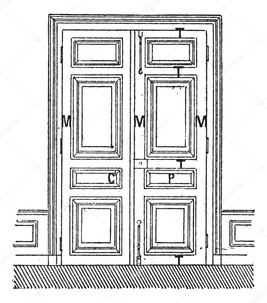 Door with two leaves C, Door, C, frame, M, Amount, P, billboards Stock  Vector Image by ©Morphart #9090711
