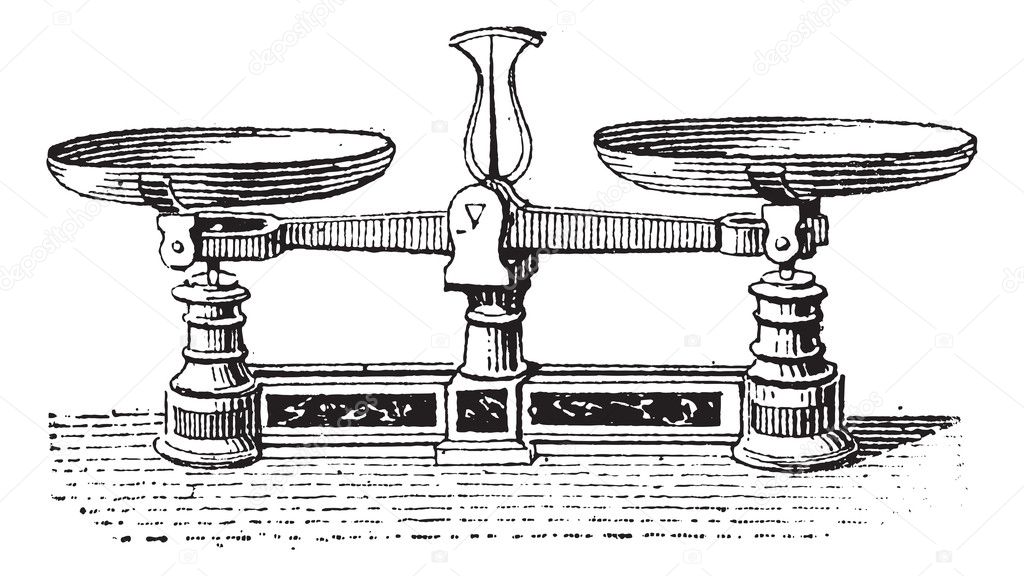 Fig.3. Roberval balance, vintage engraving.