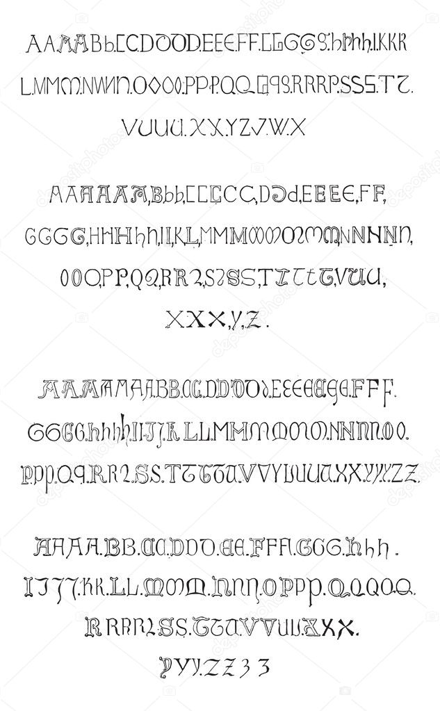 Fig. 5. Inscriptions, Alphabet in the fourteenth century (Gothic
