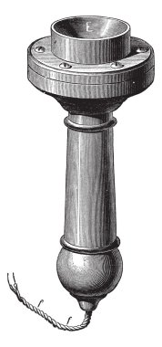 Fig. 4. - Perspective of the new telephone Magnetic Bell, vintag clipart