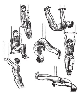 Trapeze, vintage engraving clipart