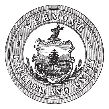 Seal of the State of Vermont, USA, vintage engraving clipart