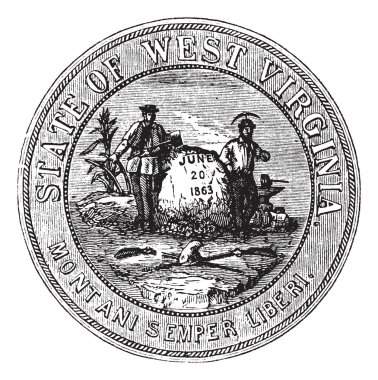 Seal of the State of West Virginia, USA, vintage engraving clipart