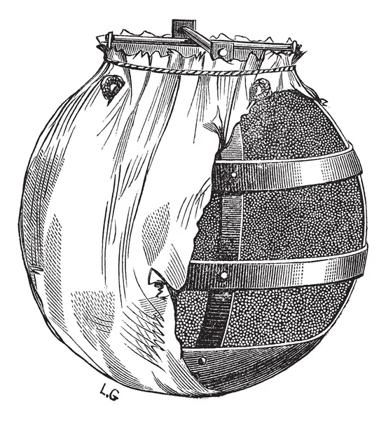 Bomba nebo požár bomby vinobraní gravírování — Stockový vektor